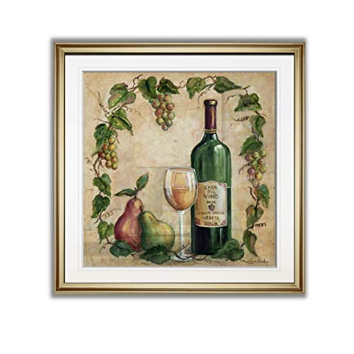 Renditions Gallery PF016-40182-3232GF Abstract Artwork Casa Del Vino by Marilyn Dunlap Modern Framed Wall Art Decor Paintings Giclee Prints, 32X32, Multi