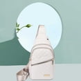 thumbnail image 2 of UYYX Cross Body Bag Mens Multi Zipper Crossbody Chest Bag Daily Commute Sling Pack for Ladies（White）, 2 of 3