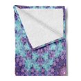 thumbnail image 2 of Purple Mandala Soft Flannel Fleece Throw Blanket, Geometric Mosaic Fractal Sign of Universe Graphic Art, Cozy Plush for Indoor and Outdoor Use, 60" x 80", Sky Blue Mauve, by Ambesonne, 2 of 5