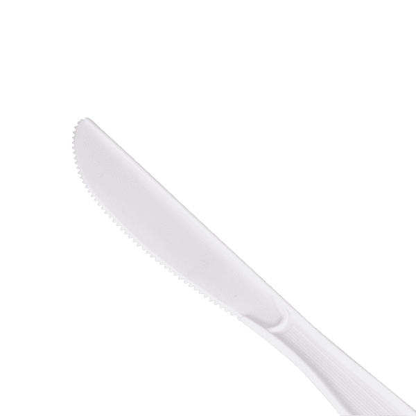 Karat PS Plastic Medium-Heavy Weight Knives Bulk Box - White