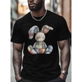 thumbnail image 1 of Camiseta de manga corta con gráfico vintage de costura para hombre, 1 of 8