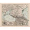 thumbnail image 2 of Stieler 18x15 Black Ornate Wood Framed with Double Matting Museum Art Print Titled - South Central Russia Europe - Stieler 1885, 2 of 4