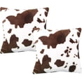 thumbnail image 3 of Fundas de almohada con estampado de vacas, 18.0 x 18.0 in, 2 fundas de cojín decorativas de piel sintética para sofá, sala de estar, sofá, dormitorio, 3 of 4