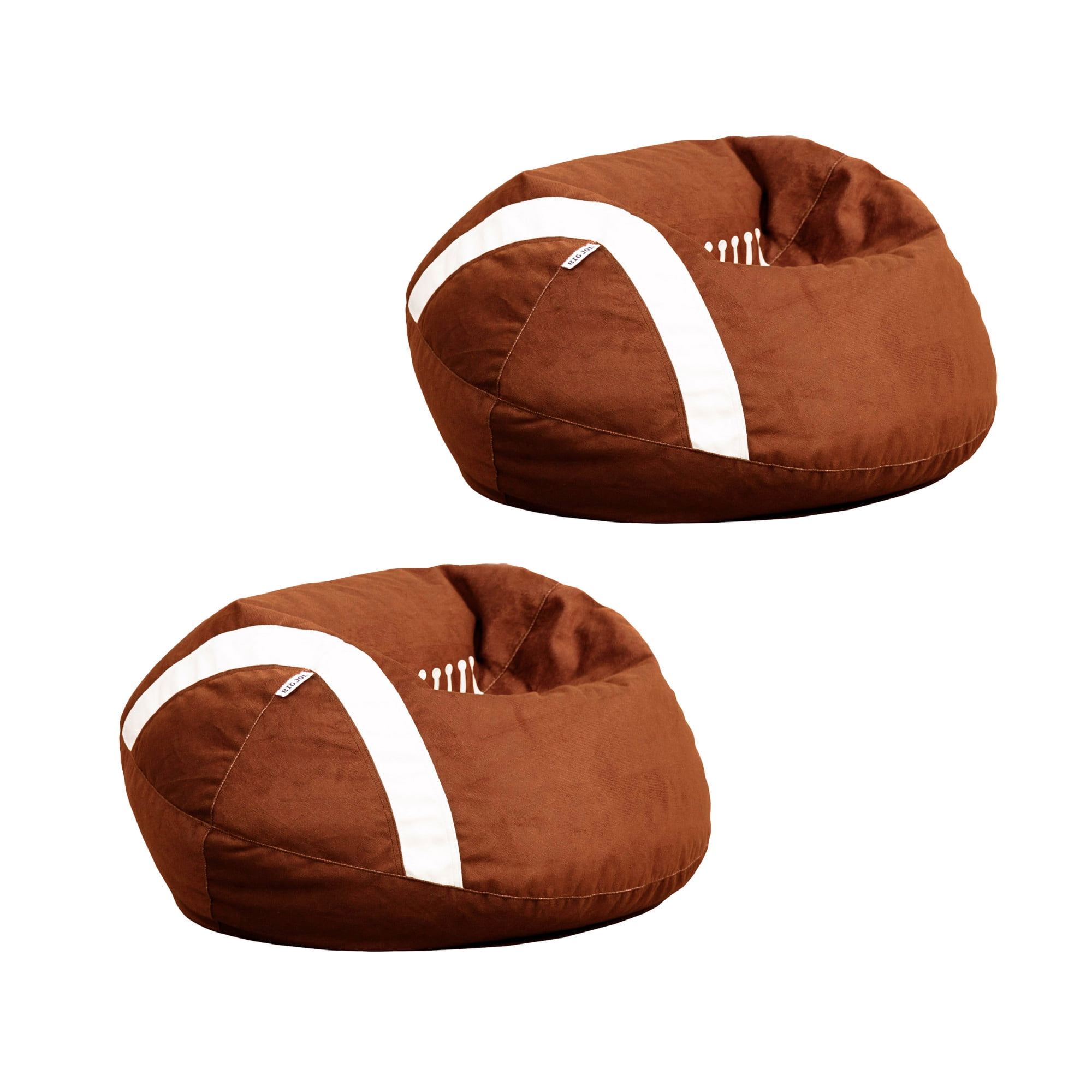 Big Joe Sports Ball Child-Sized Bean Bag Chair 2 Pack, Football Plush, Soft Polyester, 2.5 feet