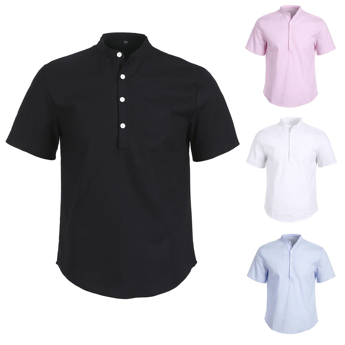 men's linen short sleeve shirts & tops