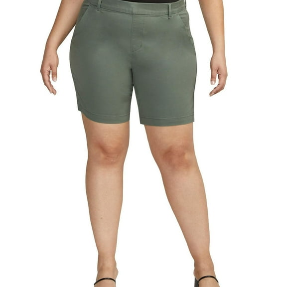 Jag Womens 8 In. Inseam Casual Bermuda Shorts, Green, Plus Size, 20W