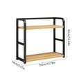 thumbnail image 3 of Xecvkr Kitchen Storage Rack Two Layer Metal Multi Function Organizer Spice Shelf Solid Wood Steel Durable Stable Non Slip Home Pantry 1pc Khaki, 3 of 6