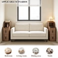 thumbnail image 4 of Fluted Narrow Nightstand with 2 Drawers,Slim Wooden Bedside Table for Bedroom,Walnut, 4 of 10