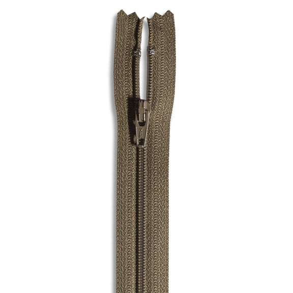 7" Nylon Coil Light Brown Zipper - 7 Inch Non-Separating Sewing Zipper for Crafts
