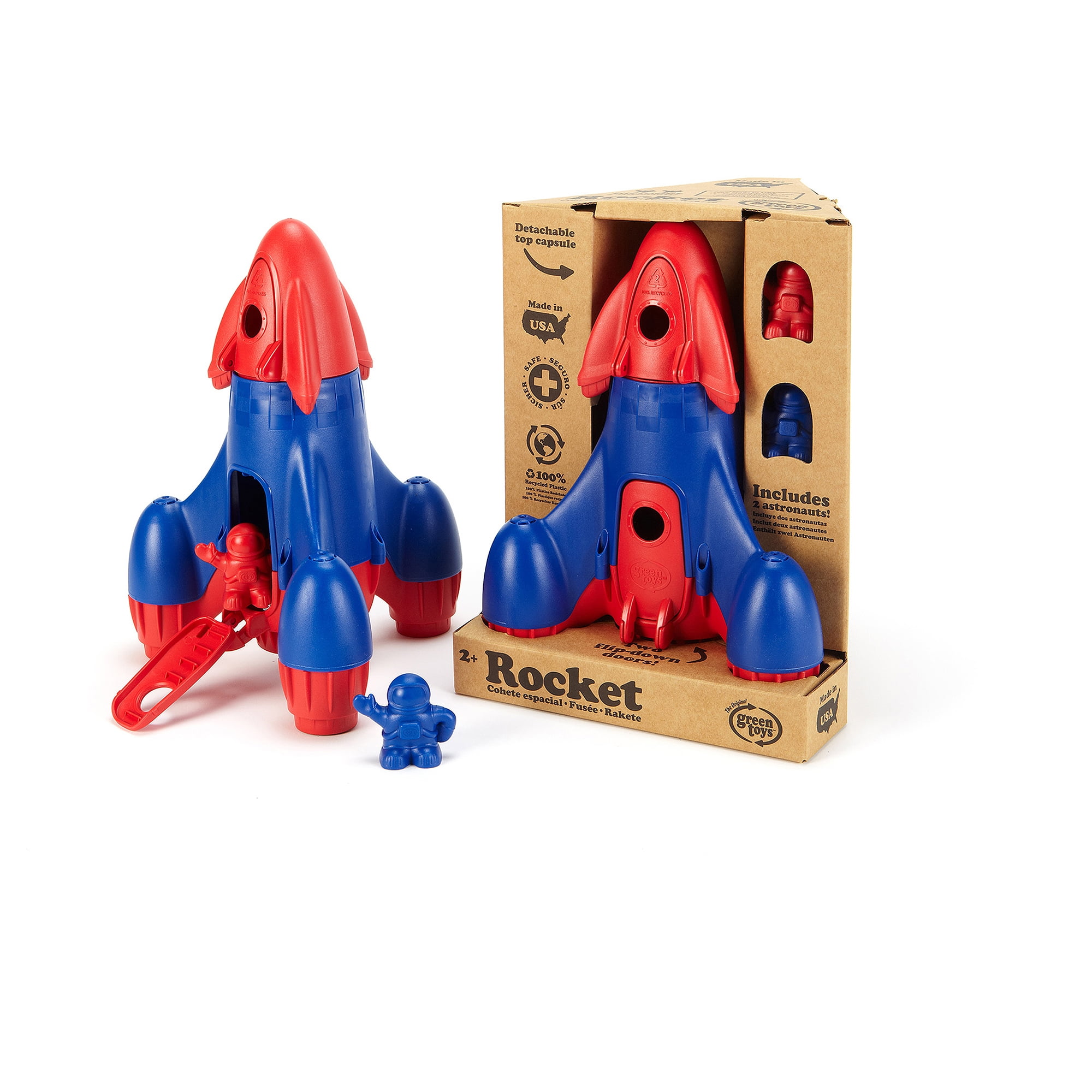 red rocket ship toy