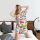 thumbnail image 5 of Fotbe Doodle Cars Conjunto de Pijama Estampado para Mujer, 2 Piezas, Ropa de Dormir con Camiseta de Manga Corta y Shorts Suaves-3X-Large, 5 of 6