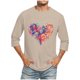 thumbnail image 5 of Camisas de Manga Larga para los Hombres Día de San Valentín Impresión Cuello Redondo Moda Casual, Mezcla de Poliéster de Lino de Algodón para Primavera Verano, 5 of 8