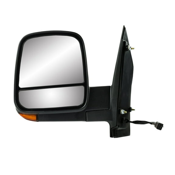 62168G - Fit System Driver Side Mirror for 08-18 Chevrolet Express, GMC Savana, textured black, w/ turn signal, dual lens, foldaway, Heated Power Fits select: 2008-2020 CHEVROLET EXPRESS G2500