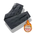 thumbnail image 4 of Pantalones acolchados a prueba de viento para hombre, pantalones de chándal gruesos de Cachemira para invierno, pantalones cálidos de lana para deportes al aire libre, pantalones para correr, 2024, 4 of 5