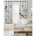 thumbnail image 2 of Butterfly Flower Blackout Curtains 54 Inches Long for Bedroom, Cotton Rustic Watercolor Leaf Floral Thermal Insulated Room Darkening Black Out Window Curtain Panels Grommet Drapes for Living Room, 2 of 8