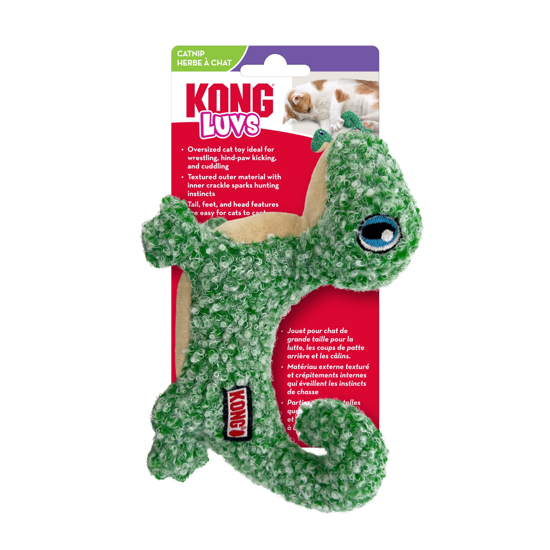 KONG® Luvs Oversized Cat Toy, Lizard, with Premium North American Catnip