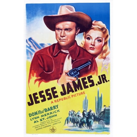 Jesse James Jr Us Poster Art From Left Don Red Barry Lynn Merrick 1942 Movie Poster