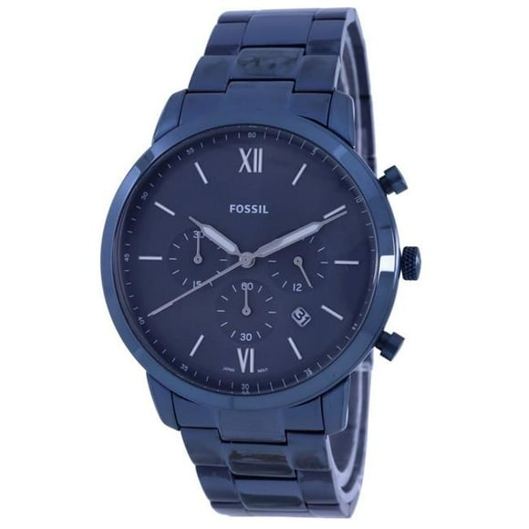 Fossil FS5826 Neutra Chronograph Blue Dial Stainless Steel Quartz Men Watch, Black