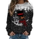 thumbnail image 1 of Sudadera con capucha de Manga larga Gibobby Cuello redondo Estampado de nieve navideños Negro L, 1 of 4