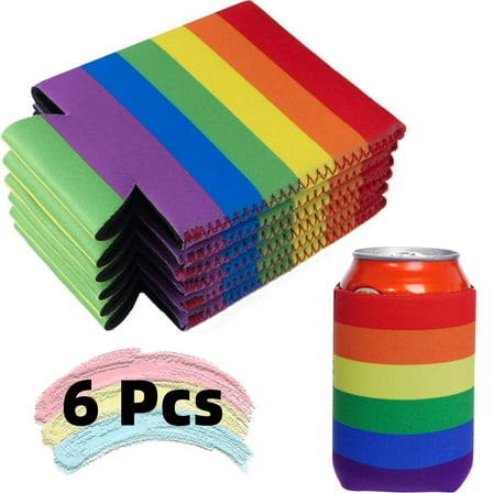 LQQBOX 6 Pcs Can Coolers Sleeves Neoprene Can Sleeve Beer Drink Coolies