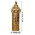 thumbnail image 2 of Decorative Moroccan Metal Iron Lantern Holders, Golden Hollow Glowing Lanterns for Ramadan Home Decoration, Elegant Table & Wall Accents for Festival & Daily Home Atmosphere Decor, Gold, 13.5*3.82in, 2 of 3