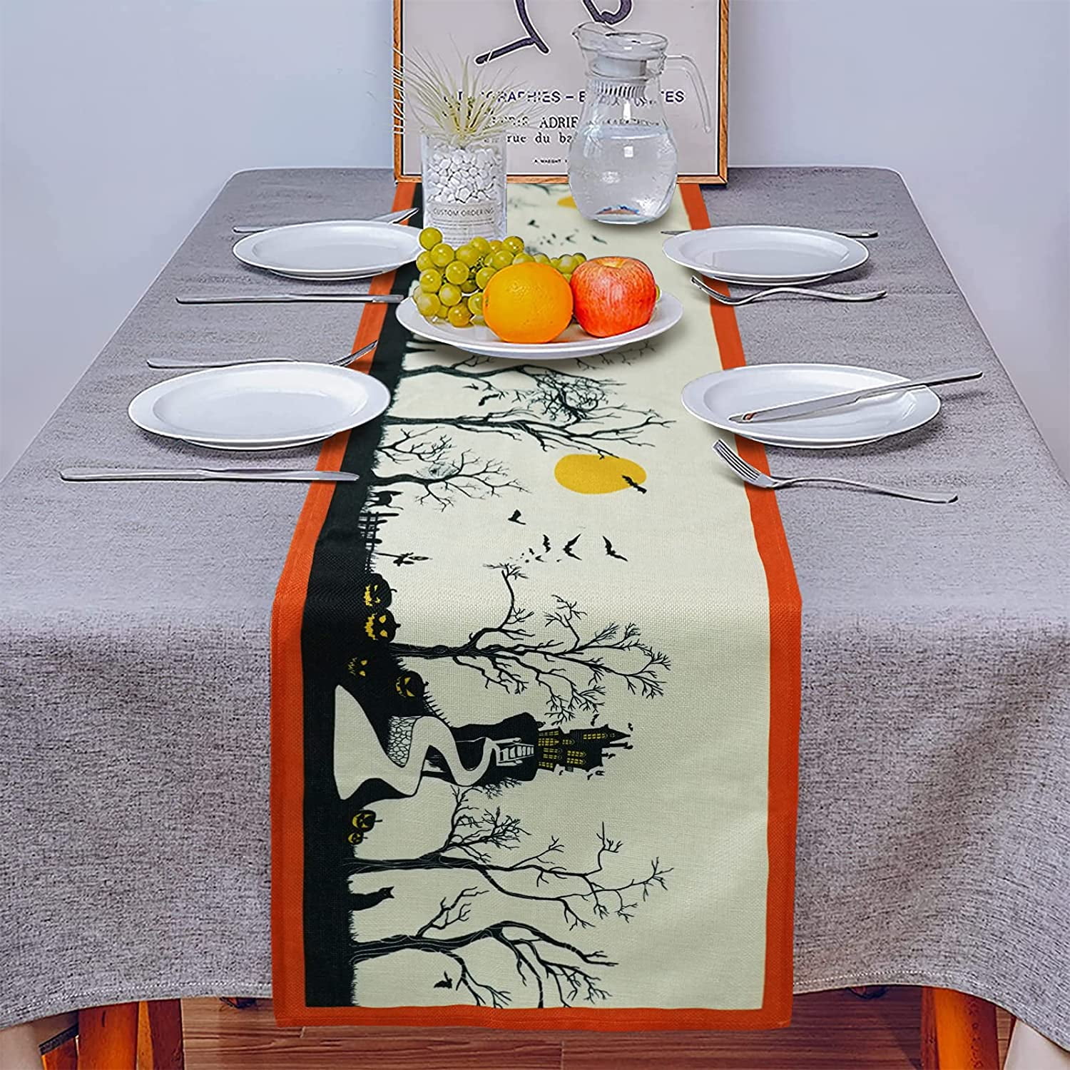 Thanksgiving Table Cloth Napkins, Linen Napkins, Halloween Table