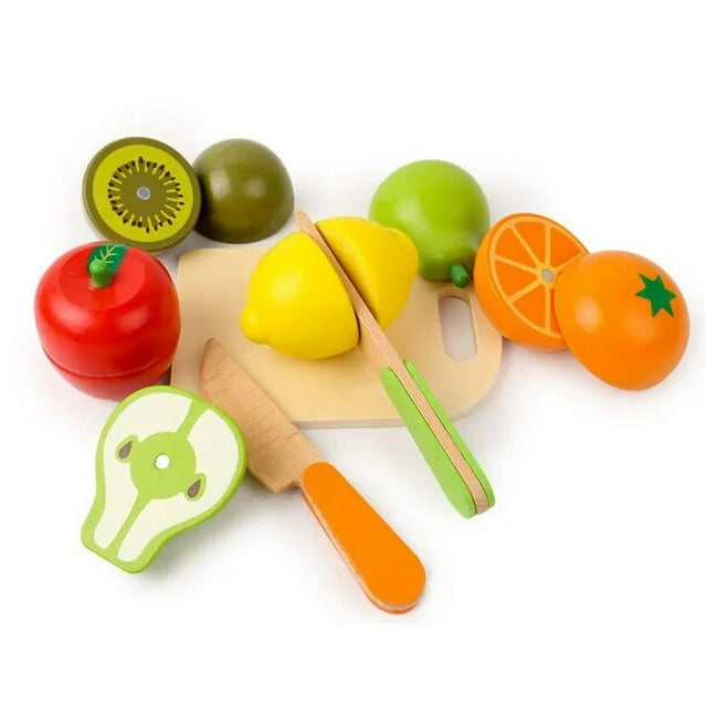 Children Wooden Puzzle Magnetic Vegetables Fruit Kitchen Simulation Play House Toy Cecilia Colorful Mini Toy Model Birthday Gift