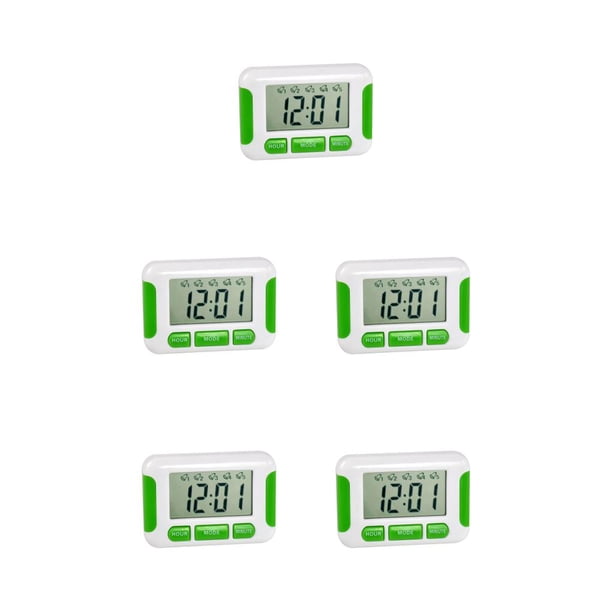 Cateissary Reloj digital con cinco alarmas separadas Recordatorio de pastillas Temporizador electrónico de escritorio multifuncional con Type1 NO1