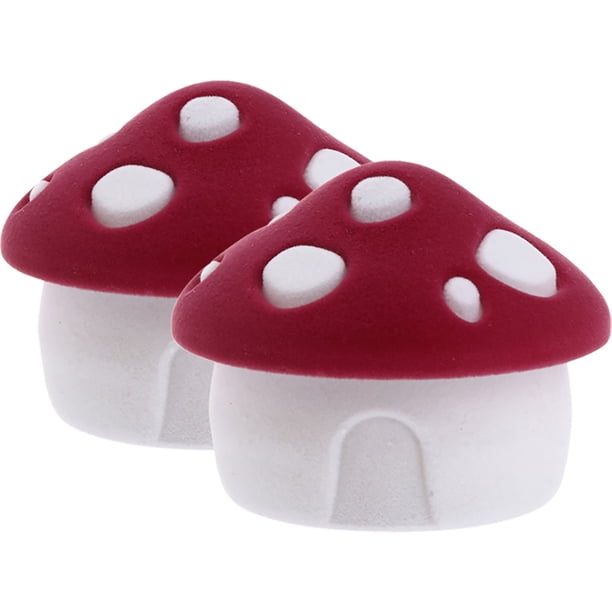 2 cajas de joyería con forma de hongo, organizador de joyas, organizador de pendientes pequeños
