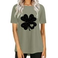 thumbnail image 1 of Pxiakgy Vente Chaude! T-Shirt Trèfle de la Saint-Patrick pour Femmes Chanceux Irlandais Manches Courtes T-Shirt Graphique Trèfle Mode Décontractée Col Rond Manches Courtes Imprimé, 1 of 6