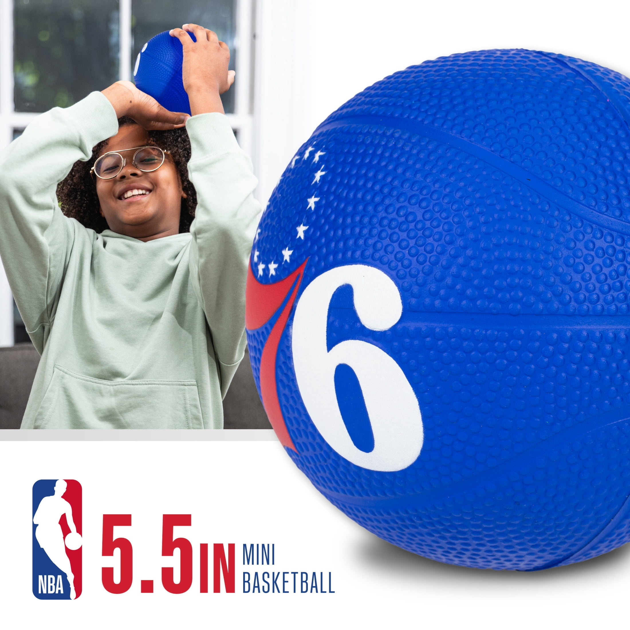 Franklin Sports NBA Philadelphia 76ers Mini Foam Basketball - Kids 5.5" Inch Toy Basketball for Over the Door + Mini Indoor Basketball Hoops - NBA Fan Shop Soft Foam Indoor Kids Basketballs