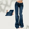 thumbnail image 3 of Y2K Jeans Women, Audhol Women's Street Retro Bell Bottom Pants Slim Fit and Slimming Elastic Jeans Long Pants Low Rise Jeans Dark Blue M, 3 of 5