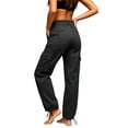 thumbnail image 7 of Idoravan Womens Cargo Pants Straight Leg Women's Outdoor Work Straight-Leg Cargo Pants with Multiple Pockets and Drawstring Hem, 7 of 7