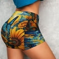 thumbnail image 2 of KLL Colorful Cloud Butterfly Sunflower Pattern Workout Shorts for Women Scrunch Short Gym Yoga Running Sport Active Exercise Fitness Shorts, 2 of 5