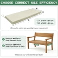 thumbnail image 3 of TOPCHANCES Outdoor Bench Cushion Waterproof 28D Foam Patio Bench Cushion with 2 Pillowcases, 152x50x8 cm Seat Pad for Garden Patio Balcony, Beige, 3 of 14