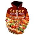thumbnail image 5 of Sudadera con capucha con estampado 3D de fideos, hamburguesas, bocadillos y sopa de ramen para hombre y mujer, moda informal universal, sudadera de gran tamaño, novedad de 2024, 5 of 5