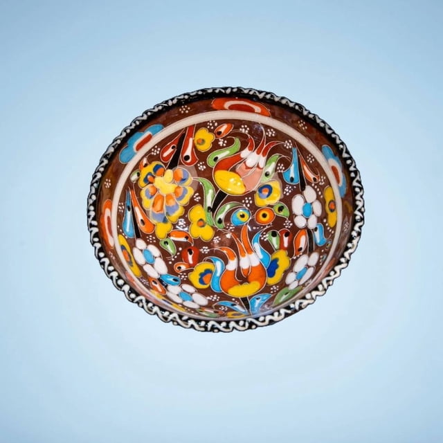 Turkish Ceramic Bowls Handcrafted - 10 cm Round Decorative Mini Bowls for Spices, Snacks, Soap, Condiments - Set for Kitchen or Home Décor