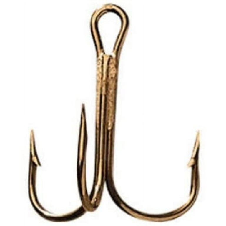 Mustad 3551BR-8-25 Bronze Ringeye Sport Treble Hooks, Size 8 - Box