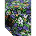 thumbnail image 5 of Vestido con cinturón Allegra K estampado floral vintage de manga larga gasa cuello anudado mujer Azul naranja amarillo blanco XL, 5 of 5