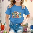 thumbnail image 2 of PMVFHDE Hauts Mignons pour Filles, T-shirt Graphique pour Filles, T-Shirts d'Été pour Filles, T-Shirts Originaux pour Filles, T-Shirts Graphiques Mignons de Pâques pour Enfants, Col Rond, Manches Courtes, T-shirt Décontracté d'Été Bleu, 1-2 Ans, 2 of 4