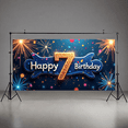 thumbnail image 6 of LUUFILx Blue Square Happy 7th Birthday Banner with Star Elements Party Decoration Background Backdrop for Birthday Party Photography Props Decorations Celebration, 6 of 8