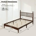 thumbnail image 2 of Full Size Bed Frames with Gourd Shaped Headboard, Vintage Natural Wood Platform Bed, Western Spindle Beds, Noise Free, Easy Assembly, Walnut, 2 of 7