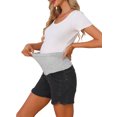 thumbnail image 4 of INSPIRE CHIC Women's Maternity Denim Over Belly Adjustable High Waist Summer Casual with Pockets Jeans Pregnancy Shorts XL Light Gray, 4 of 6