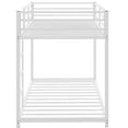 thumbnail image 4 of Twin over Twin Metal Bunk Bed, Upgraded Metal Bunk Bed Frame with Ladder and Safety Guard Rail, Heavy Duty Bunk Beds for Adults Teens Noise Free Space-Saving Easy to Assemble, White, 4 of 7