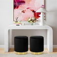 thumbnail image 2 of TOV Furniture Zoe Pouf de Rangement en Velours de Style Transitionnel, 14,2 Po H, Noir, 2 of 7