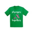 thumbnail image 1 of Awkward Styles Breast Cancer Awareness T-Shirt Stronger Together Kids T Shirts, 1 of 4