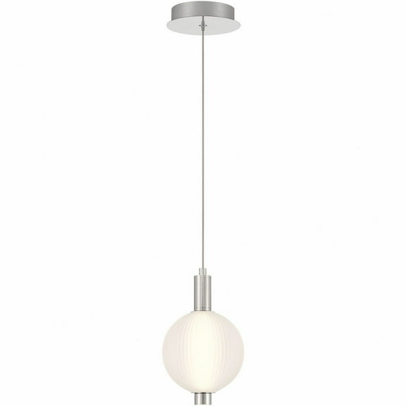 Eurofase 47189-027 Palmas 10 in. Polished Nickel White Glass Pendant Ceiling Light