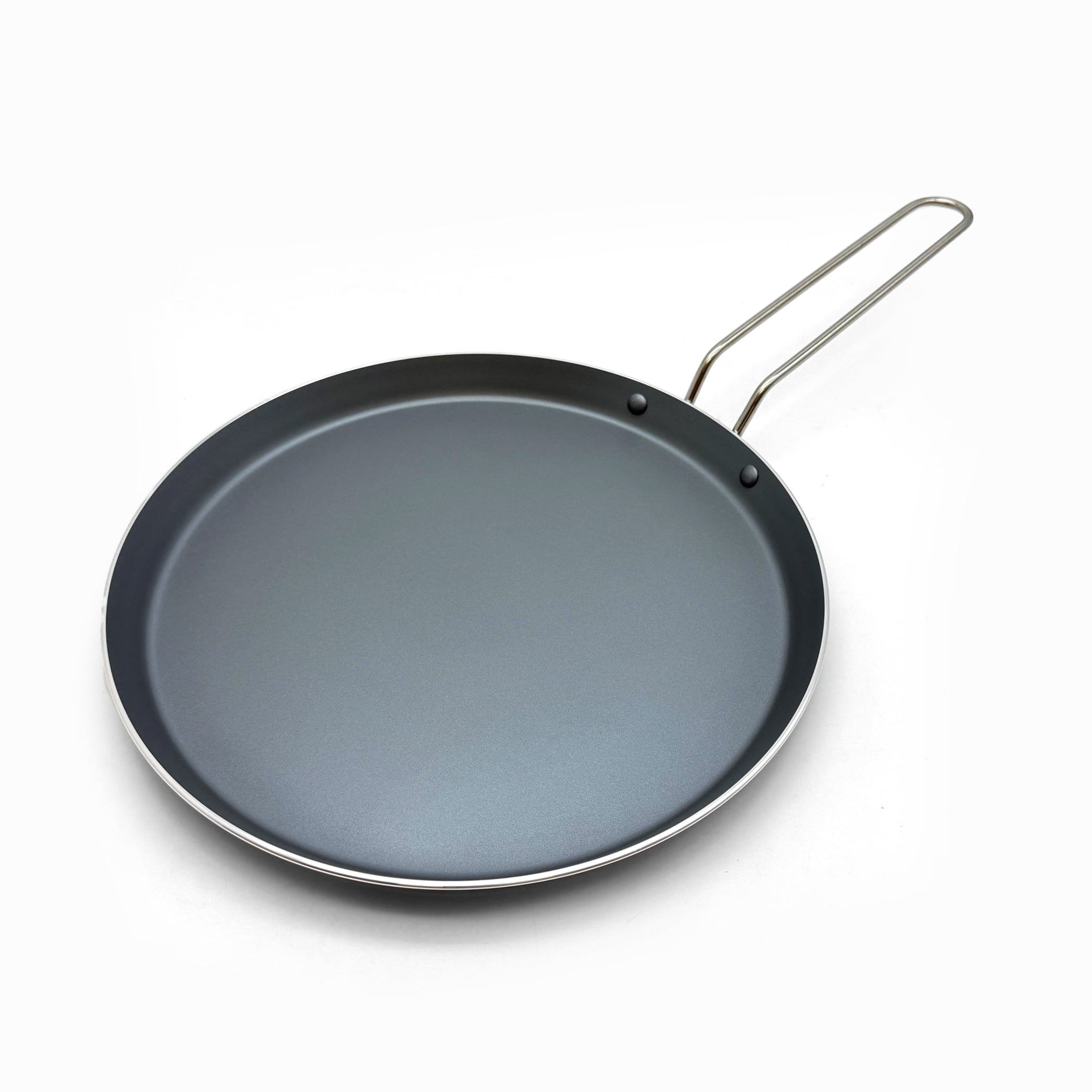 Starfrit Flat Tava 12.5" (32cm) Non-Stick Fry Pan, Ideal for Crêpes, Dosas, Chapatis, Easy to Clean Surface with Warm Soapy Water, Black, Black