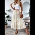 thumbnail image 4 of Falda Larga Informal Elegante de Verano para Mujer, con , Cintura Alta, Corte A, Holgada y Bolsillos S, 4 of 10