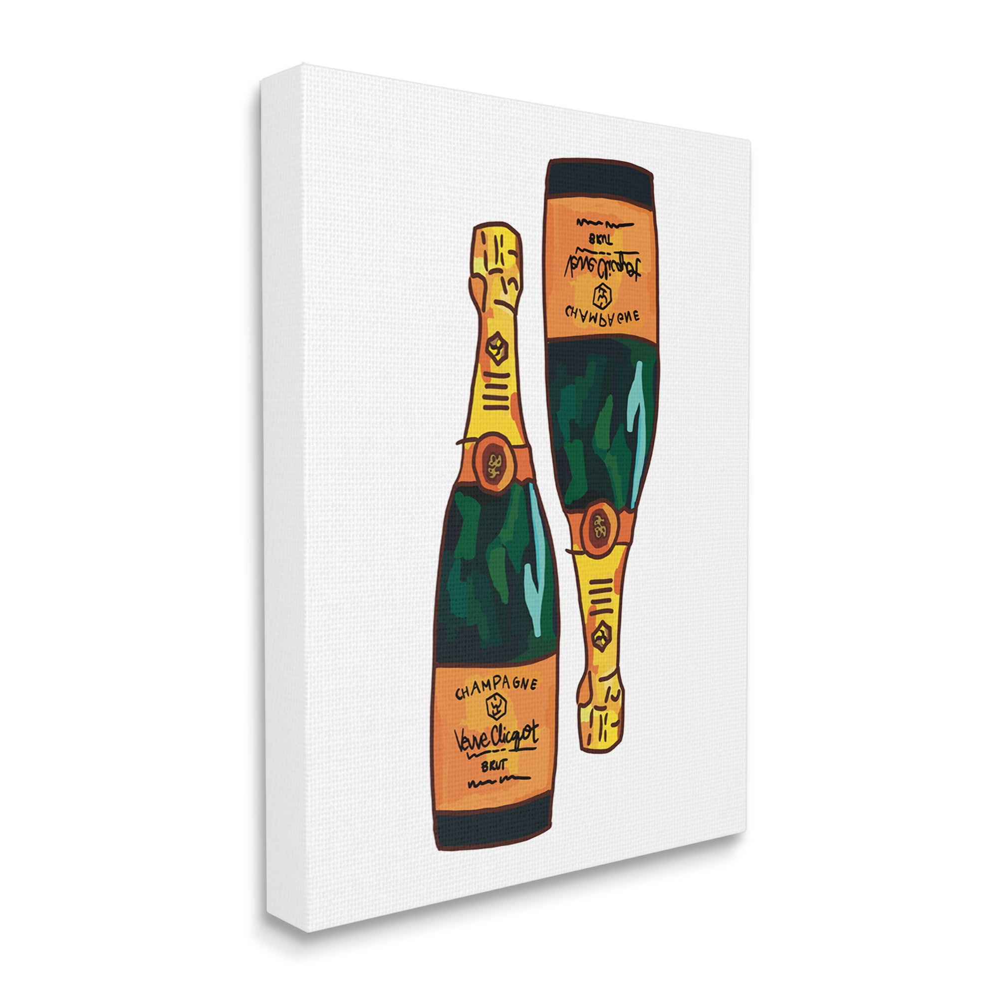 Stupell Industries Fancy Champagne Bottles Pair Kitchen Bar Design Graphic Art Gallery Wrapped Canvas Print Wall Art, Design by Amelia Noyes